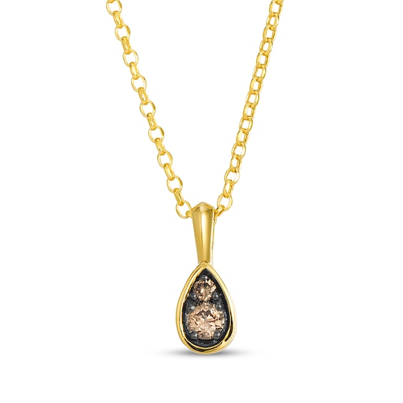 Le Vian Diamond Teardrop Frame Necklace 1/6 ct tw 14K Honey Gold 19"