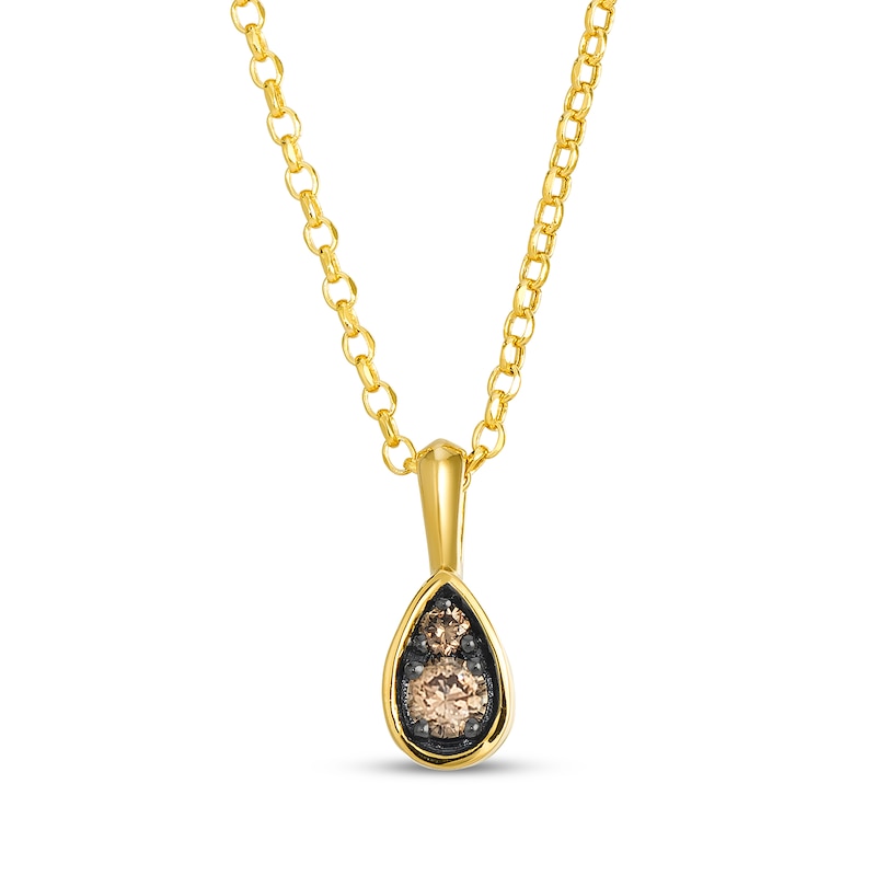 Main Image 1 of Le Vian Diamond Teardrop Frame Necklace 1/6 ct tw 14K Honey Gold 19"