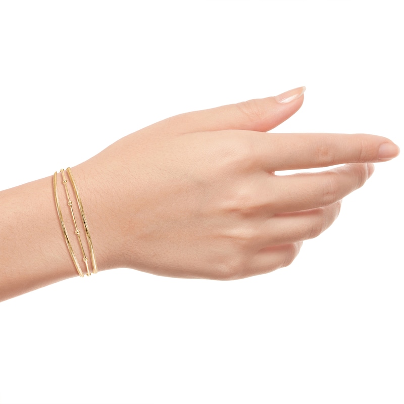 Main Image 3 of STUDIO BY KAY Layered Bead Bracelet 24K Yellow Gold Vermeil Sterling Silver 7.5"