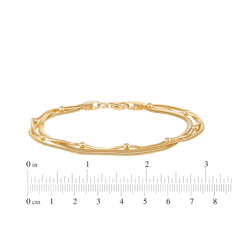 Main Image 4 of STUDIO BY KAY Layered Bead Bracelet 24K Yellow Gold Vermeil Sterling Silver 7.5"