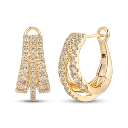 Le Vian Good Karma Diamond Split Hoop Earrings 7/8 ct tw 14K Honey Gold