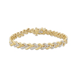 STUDIO BY KAY Lab-Grown Diamond Link Bracelet 1/3 ct tw 24K Yellow Gold Vermeil Sterling Silver 7"