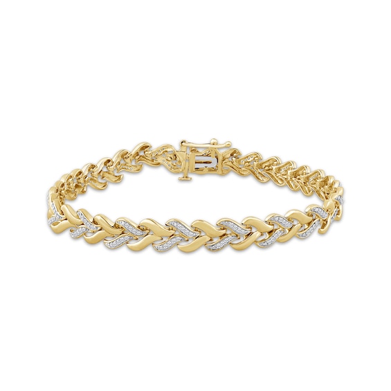STUDIO BY KAY Lab-Grown Diamond Link Bracelet 1/3 ct tw 24K Yellow Gold Vermeil Sterling Silver 7"