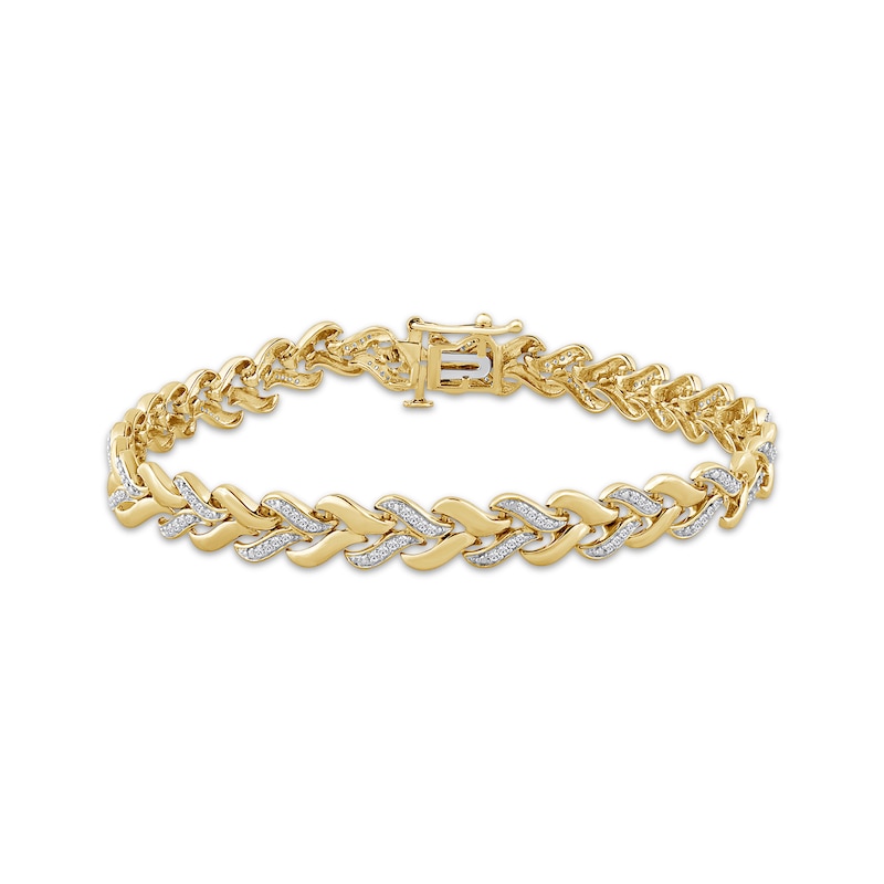 Main Image 1 of STUDIO BY KAY Lab-Grown Diamond Link Bracelet 1/3 ct tw 24K Yellow Gold Vermeil Sterling Silver 7"