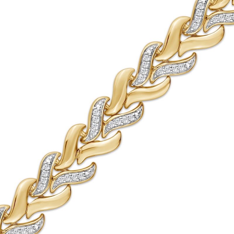 Main Image 2 of STUDIO BY KAY Lab-Grown Diamond Link Bracelet 1/3 ct tw 24K Yellow Gold Vermeil Sterling Silver 7"