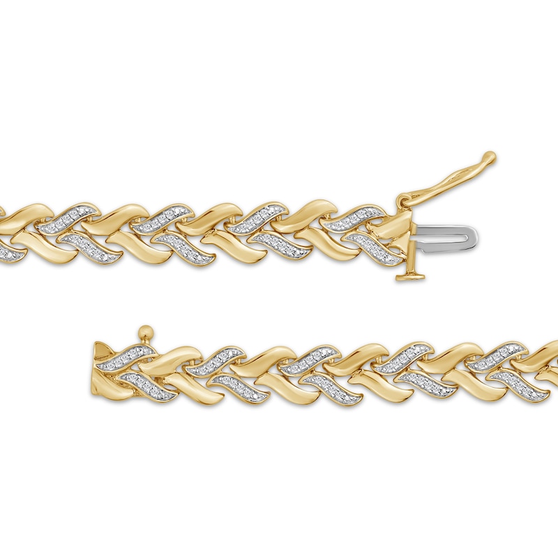 Main Image 3 of STUDIO BY KAY Lab-Grown Diamond Link Bracelet 1/3 ct tw 24K Yellow Gold Vermeil Sterling Silver 7"