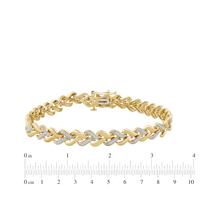 Main Image 5 of STUDIO BY KAY Lab-Grown Diamond Link Bracelet 1/3 ct tw 24K Yellow Gold Vermeil Sterling Silver 7"