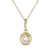 Thumbnail Image 1 of Children's Cubic Zirconia Solitaire Necklace 14K Yellow Gold Rope Chain 15"