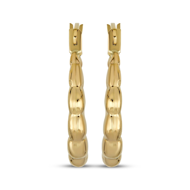 Main Image 2 of Scalloped Hoop Earrings 14K Yellow Gold