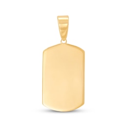 Engravable Dog Tag Charm 14K Yellow Gold