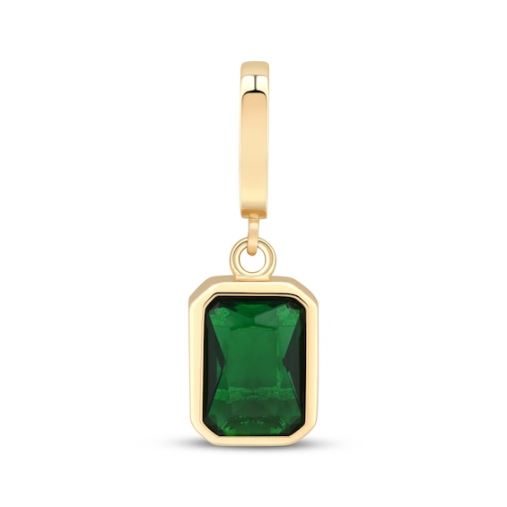 Charmed Memories Emerald-Cut Green Cubic Zirconia Charm 10K Yellow Gold