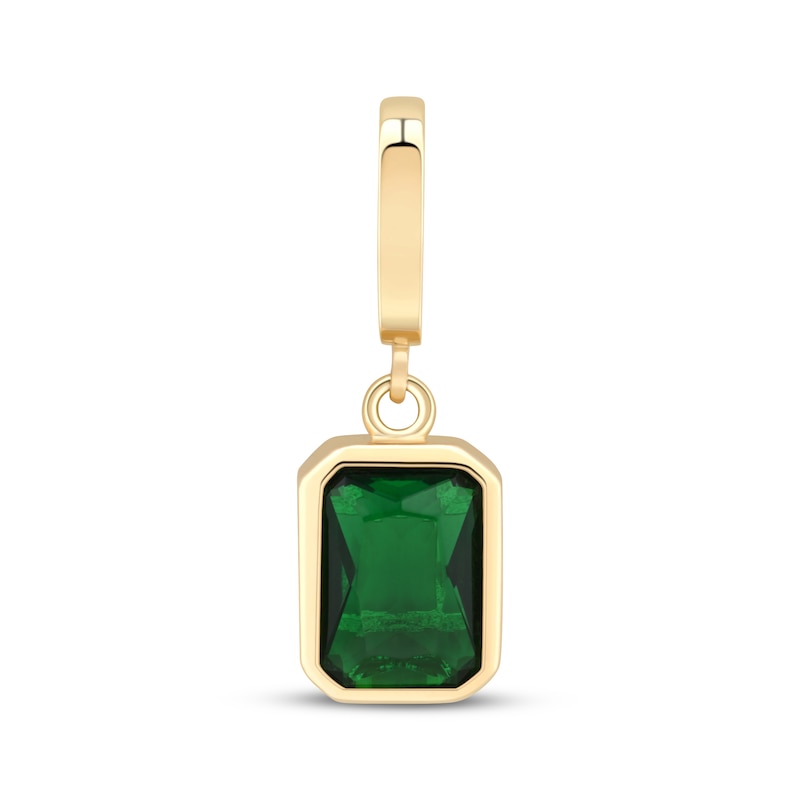 Main Image 1 of Charmed Memories Emerald-Cut Green Cubic Zirconia Charm 10K Yellow Gold