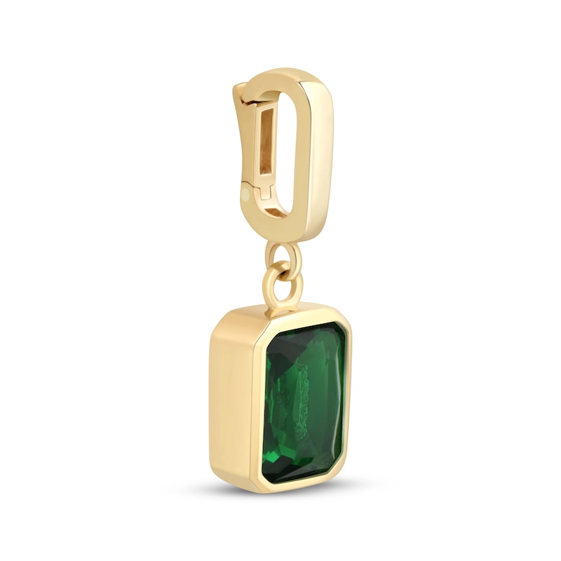 Main Image 2 of Charmed Memories Emerald-Cut Green Cubic Zirconia Charm 10K Yellow Gold