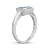 Thumbnail Image 2 of STUDIO BY KAY Emerald-Cut Aquamarine Bezel-Set Solitaire Ring Sterling Silver