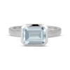 Thumbnail Image 3 of STUDIO BY KAY Emerald-Cut Aquamarine Bezel-Set Solitaire Ring Sterling Silver