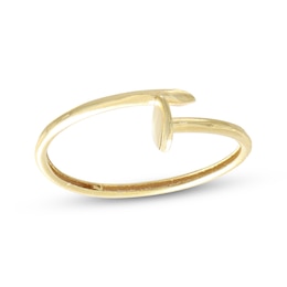 Nail Bypass Ring 10K Yellow Gold
