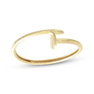 Nail Bypass Ring 10K Yellow Gold