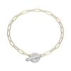 Thumbnail Image 2 of STUDIO BY KAY Lab-Grown Diamond Paperclip Chain Toggle Bracelet 7/8 ct tw 24K Yellow Gold Vermeil Sterling Silver 7.25"