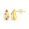 Thumbnail Image 3 of STUDIO BY KAY Pink & White Lab-Created Sapphire Scatter Teardrop Stud Earrings 24K Yellow Gold Vermeil Sterling Silver