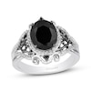 Thumbnail Image 1 of Disney Treasures The Nightmare Before Christmas Oval-Cut Black Onyx & Diamond Ring 1/6 ct tw Sterling Silver