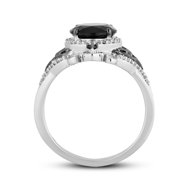 Main Image 3 of Disney Treasures The Nightmare Before Christmas Oval-Cut Black Onyx & Diamond Ring 1/6 ct tw Sterling Silver