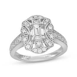 Neil Lane Artistry Emerald-Cut Lab-Grown Diamond Vintage-Style Engagement Ring 1-1/3 ct tw 14K White Gold