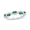 Thumbnail Image 1 of Now + Forever Marquise-Cut Emerald & Diamond Anniversary Ring 1/4 ct tw 10K White Gold