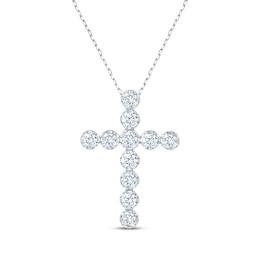 KAY Signature Collection Cross Necklace 3 ct tw 10K White Gold 18"