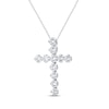 Thumbnail Image 2 of KAY Signature Collection Cross Necklace 3 ct tw 10K White Gold 18"