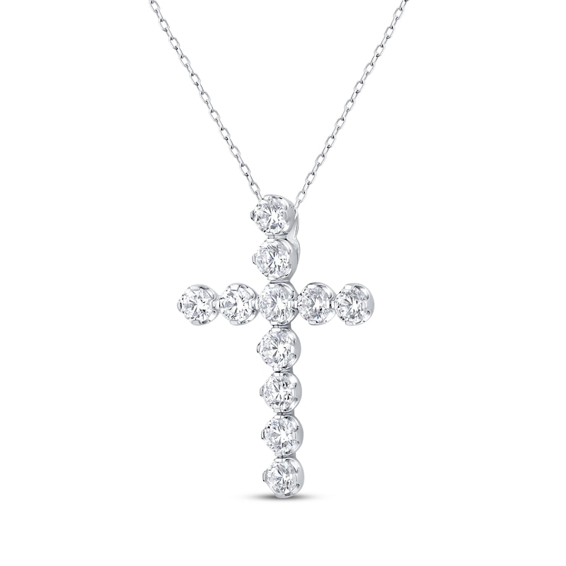 Main Image 2 of KAY Signature Collection Cross Necklace 3 ct tw 10K White Gold 18"