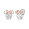 Thumbnail Image 1 of Disney Treasures Minnie Mouse Lab-Grown Diamond Solitaire Stud Earrings 1/2 ct tw Sterling Silver & 18K Rose Gold Plating