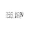 Thumbnail Image 1 of THE LEO Diamond Princess-Cut Quad Stud Earrings 3/4 ct tw 14K White Gold