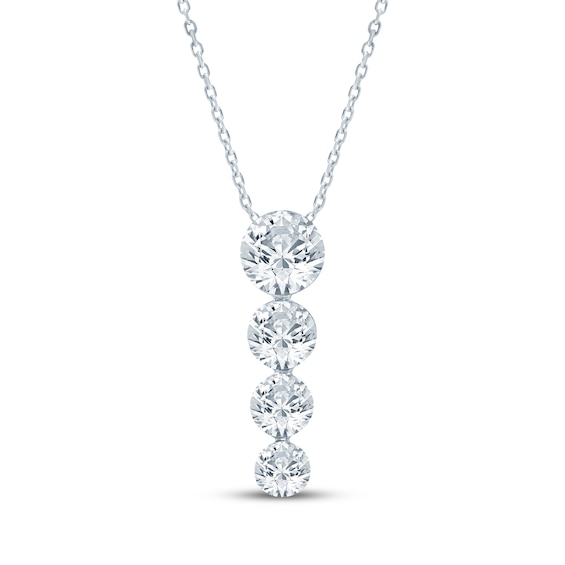 KAY Lab-Grown Diamonds Graduated Drop Necklace 3/4 ct tw 10K White Gold