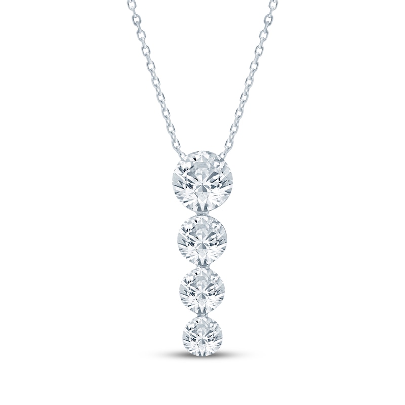 Main Image 1 of KAY Lab-Grown Diamonds Graduated Drop Necklace 3/4 ct tw 10K White Gold