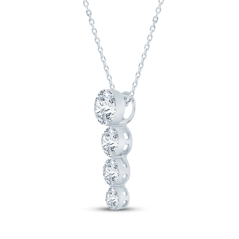 Main Image 2 of KAY Lab-Grown Diamonds Graduated Drop Necklace 3/4 ct tw 10K White Gold