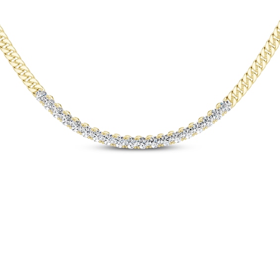 KAY Lab-Grown Diamonds Curb Chain Necklace 1 ct tw 10K Yellow Gold 16"