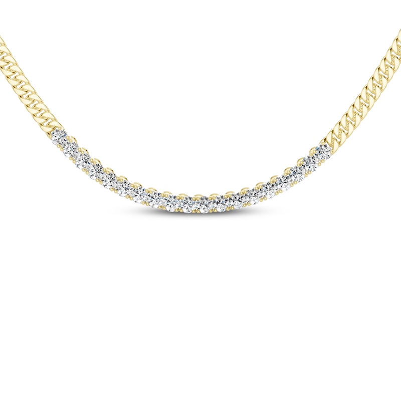 Main Image 1 of KAY Lab-Grown Diamonds Curb Chain Necklace 1 ct tw 10K Yellow Gold 16"