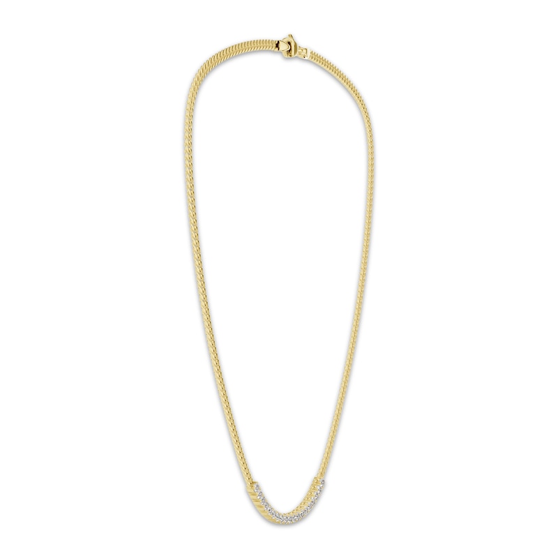 Main Image 3 of KAY Lab-Grown Diamonds Curb Chain Necklace 1 ct tw 10K Yellow Gold 16"