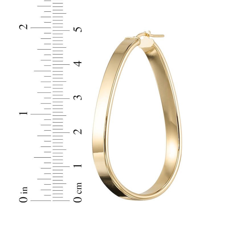Main Image 4 of Teardrop-Shaped Hoop Earrings 24K Yellow Gold Vermeil Sterling Silver 50mm