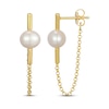 Thumbnail Image 3 of STUDIO BY KAY Cultured Pearl Chain Front-Back Earrings 24K Yellow Gold Vermeil Sterling Silver