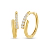 Thumbnail Image 1 of KAY Lab-Grown Diamonds Bypass Hoop Earrings 1/6 ct tw 14K Yellow Gold-Plated Sterling Silver