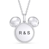 Thumbnail Image 1 of Disney Treasures Mickey Mouse Diamond Necklace 1/10 ct tw Sterling Silver 17"