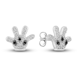 Disney Treasures Diamond Mickey Mouse Glove Earrings 1/5 ct tw Sterling Silver