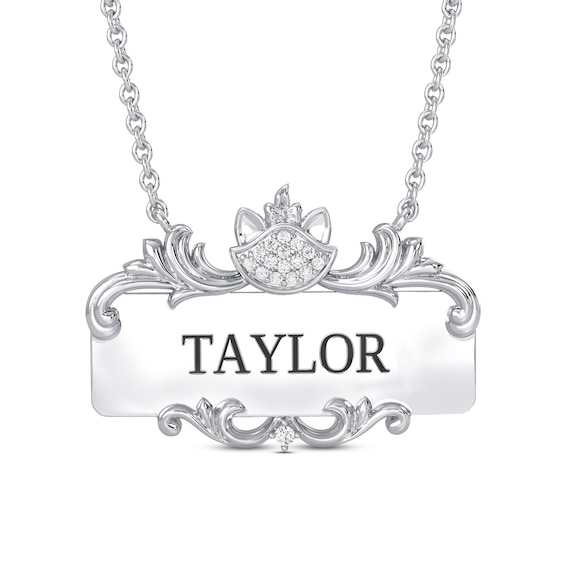 Disney Treasures The Aristocats Diamond Necklace 1/20 ct tw 10K White Gold 18"