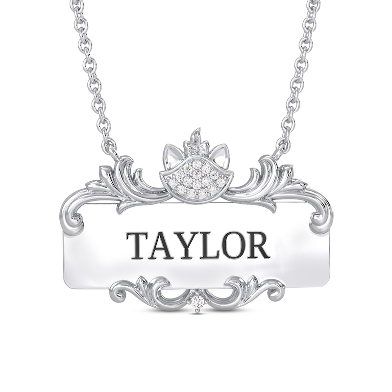 Main Image 1 of Disney Treasures The Aristocats Diamond Necklace 1/20 ct tw 10K White Gold 18"