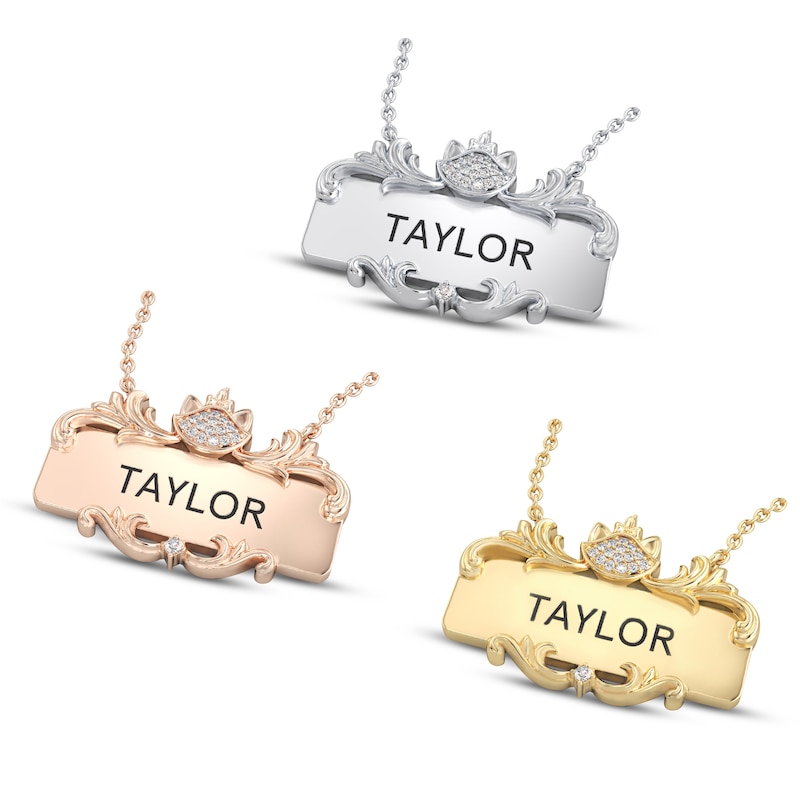 Main Image 2 of Disney Treasures The Aristocats Diamond Necklace 1/20 ct tw 10K Rose Gold 18"