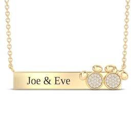 Disney Treasures Mickey & Minnie Mouse Diamond Necklace 1/15 ct tw 10K Yellow Gold 17"