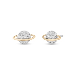 Disney Treasures Toy Story Diamond Planet Earrings 1/6 ct tw Sterling Silver & 10K Yellow Gold
