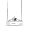 Thumbnail Image 1 of Disney Treasures Alice in Wonderland Black & White Diamond Necklace 1/4 ct tw Sterling Silver 17"