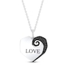 Thumbnail Image 1 of Disney Treasures The Nightmare Before Christmas Black & White Diamond Heart Necklace 1/6 ct tw Sterling Silver 17"